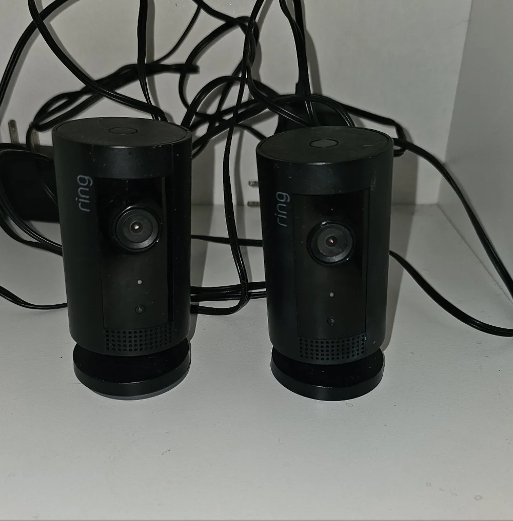 2 Black Ring Doorbell Inside Camets